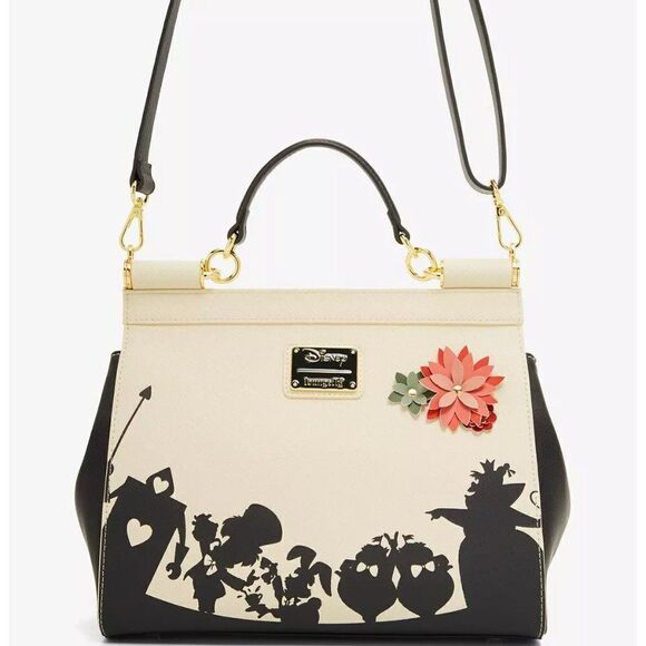 Loungefly Disney Alice in Wonderland Floral Silhouette Portrait Handbag Purse - Picture 3 of 4